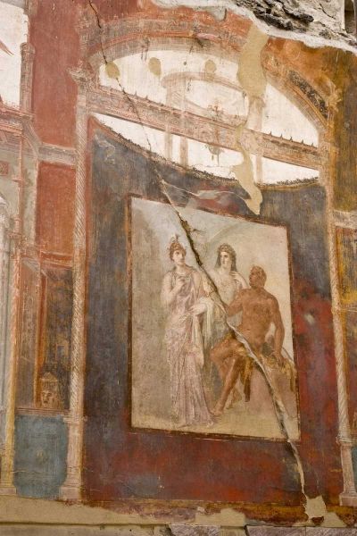 Italy, Campania Fresco in the Hall of Augustals